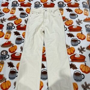 Denim Forum Cream Straight-Leg Corduroy Jeans